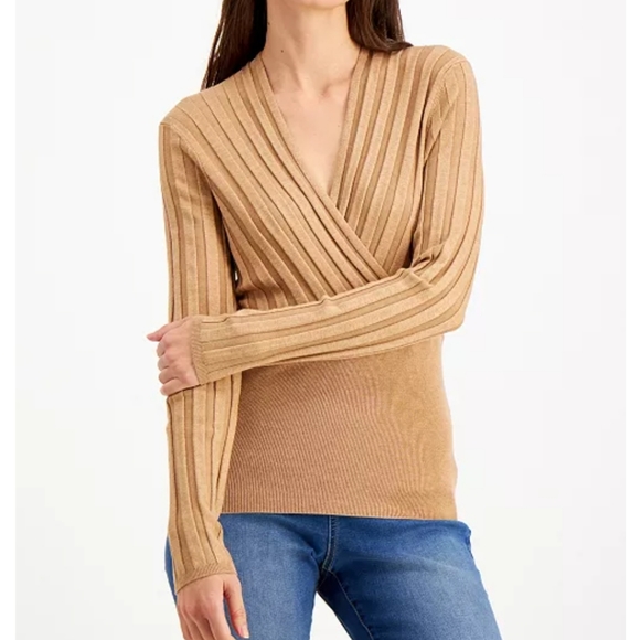 INC International Concepts Sweaters - International Concepts ribbed tan sweater size L